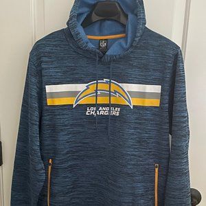 NFL Team L Los Angeles Chargers LS Blue Heather Hooded Sweatshirt